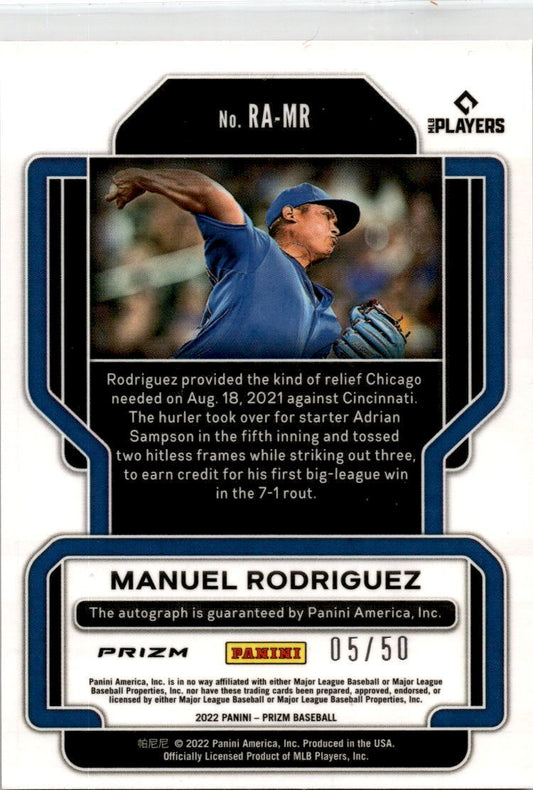 2022 Panini Prizm #RA-MR Manuel Rodriguez Auto Tampa Bay Devil Rays /50