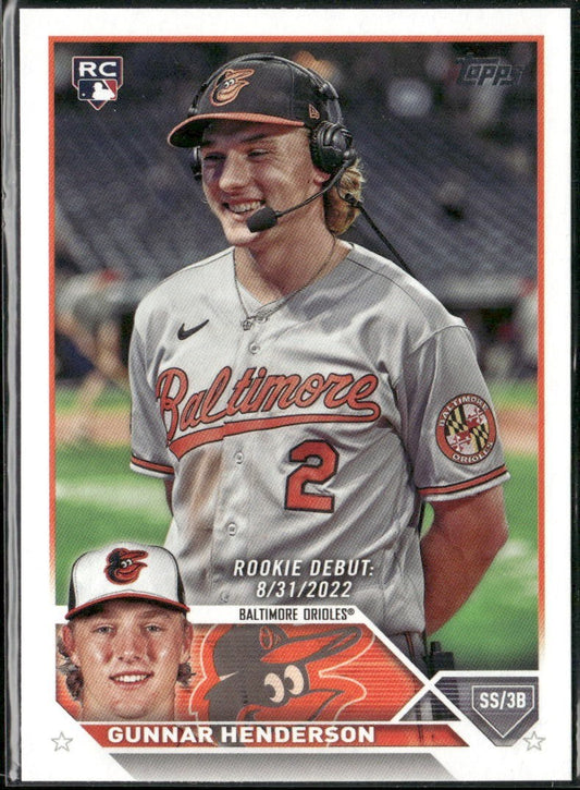 2023 Topps Update #US18 Gunnar Henderson Orioles RC Rookie Card