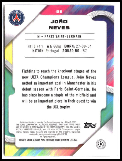 João Neves #135 2024-25 Finest UEFA Club Competitions