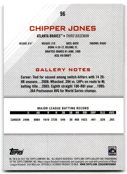 2022 Topps Gallery Chipper Jones Atlanta Braves #96