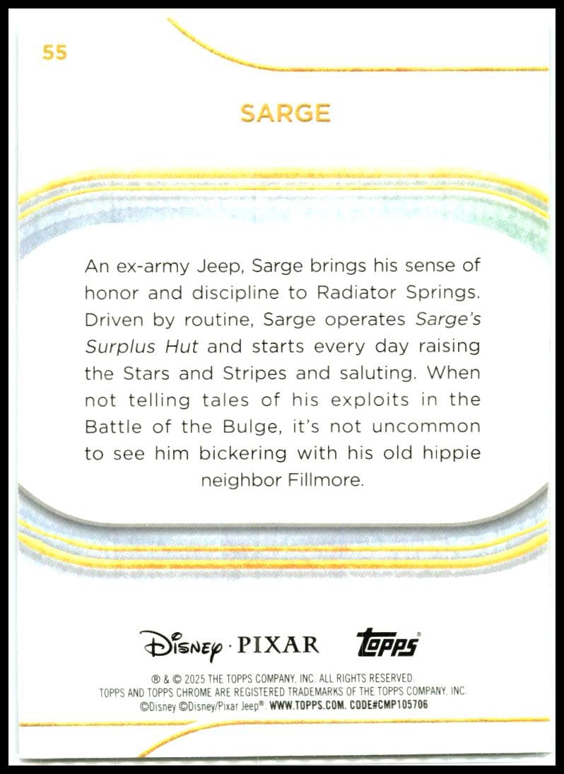2025 Topps Chrome Disney #55 Sarge