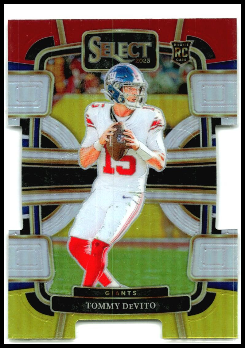 2023 Panini Select Red and Yellow Prizms Die Cuts #73 Tommy DeVito Rookie Giants