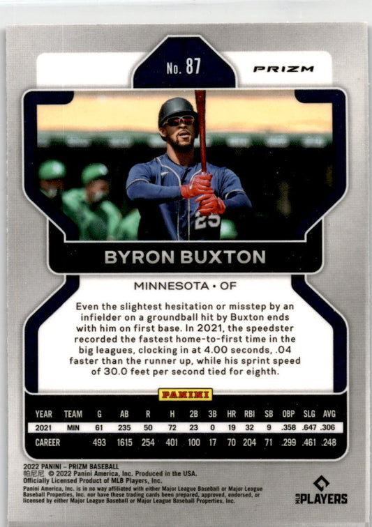 2022 Panini Prizm Tiger Stripes Prizm #87 Byron Buxton Minnesota Twins