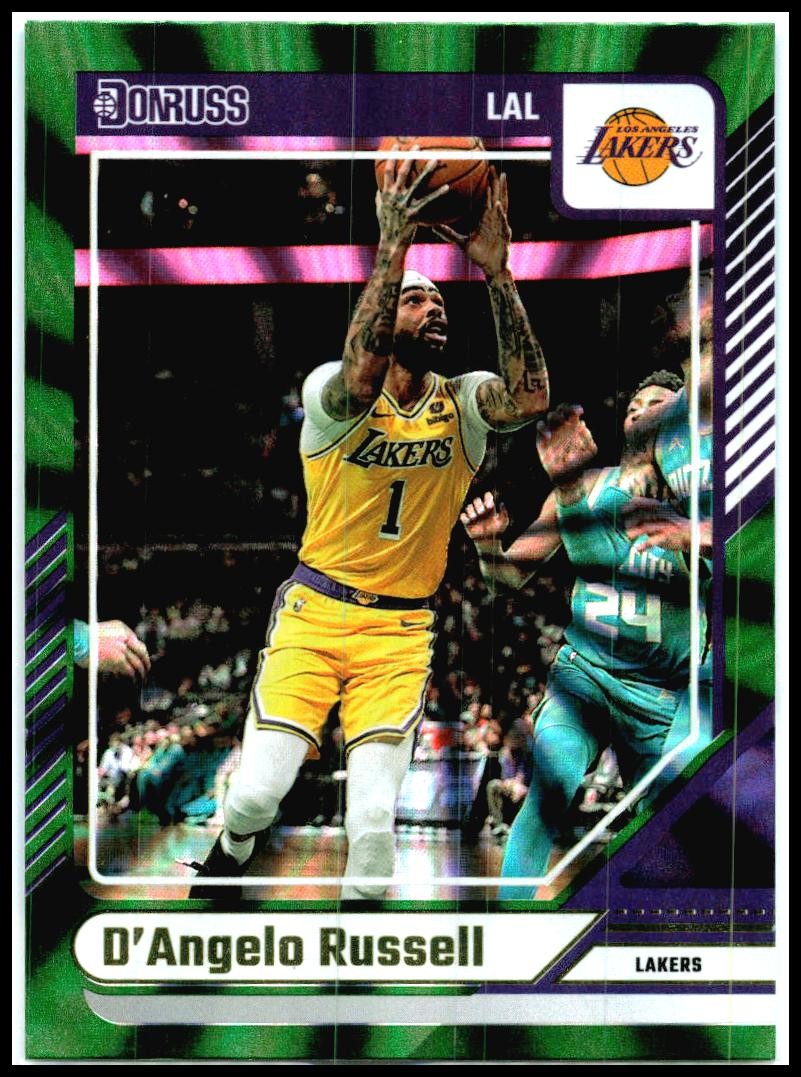 2024-25 Donruss Holo Green Laser #106 D'Angelo Russell Los Angeles Lakers