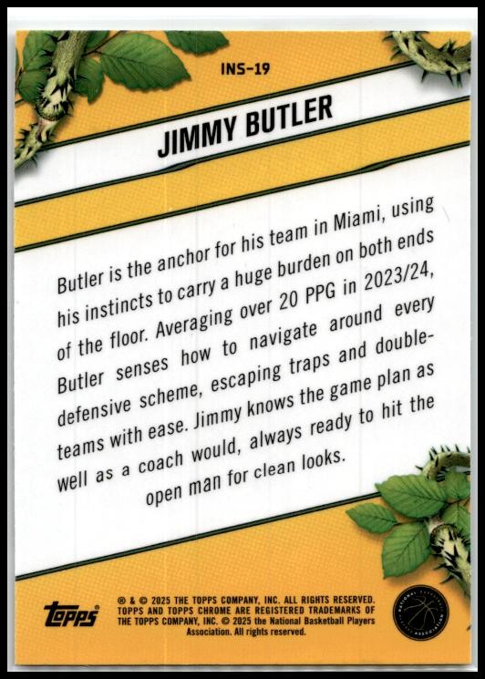2024-25 Topps Chrome Instinct #INS-19 Jimmy Butler Miami Heat
