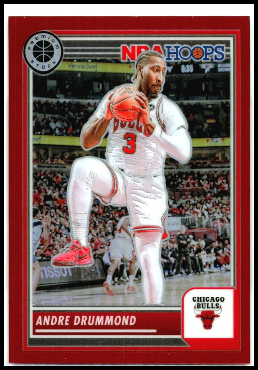 2023-24 Hoops Premium Stock Red Prizm #33 Andre Drummond #/275 Chicago Bulls
