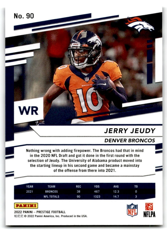 2022 Panini Prestige Jerry Jeudy Denver Broncos #90 Die-Cut