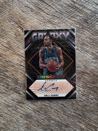 2022-23 Obsidian Galaxy Orange Electric Etch Dell Curry Auto #/50 Hornets