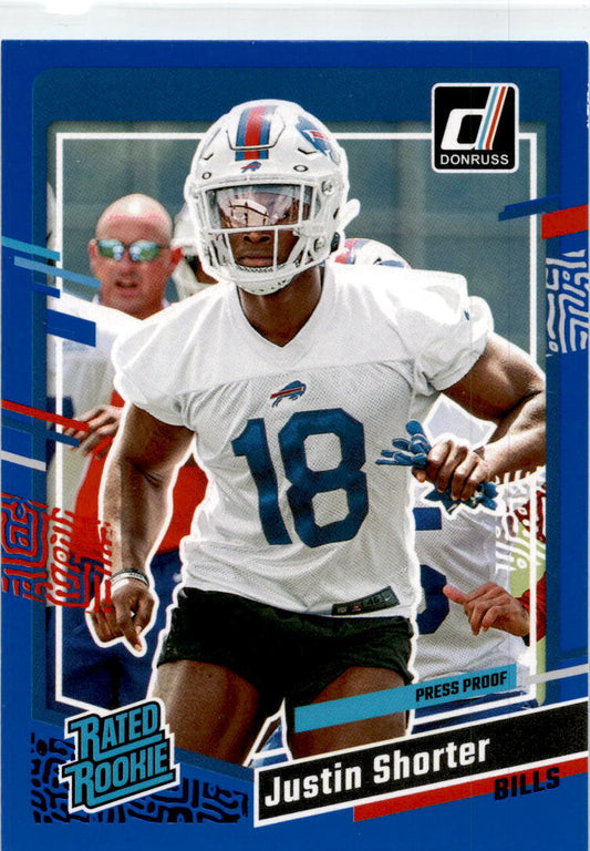 2023 Donruss Press Proof Blue #310 Justin Shorter RC Buffalo Bills