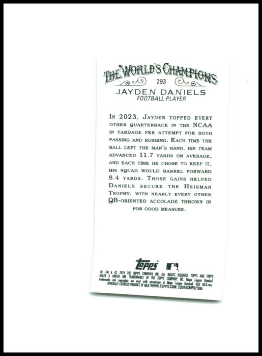 2024 Topps Allen & Ginter Mini #293 Jayden Daniels
