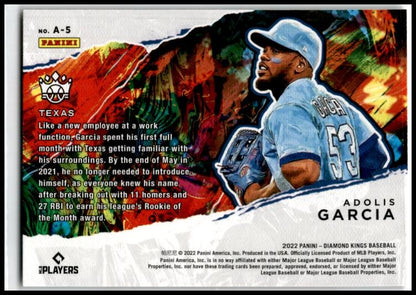 2022 Panini Diamond Kings Aficionado #A-5 Adolis Garcia Texas Rangers