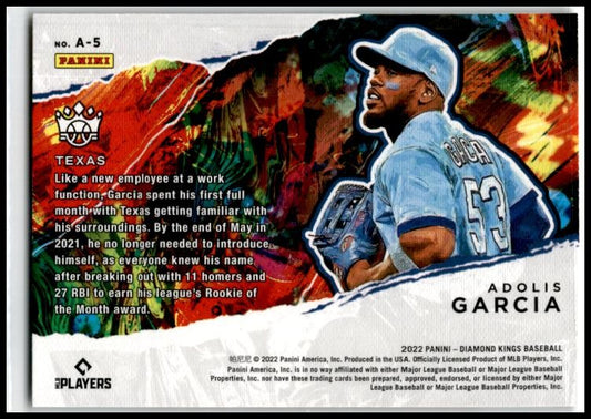 2022 Panini Diamond Kings Aficionado #A-5 Adolis Garcia Texas Rangers