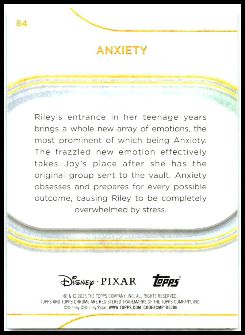 2025 Topps Chrome Disney #84 Anxiety