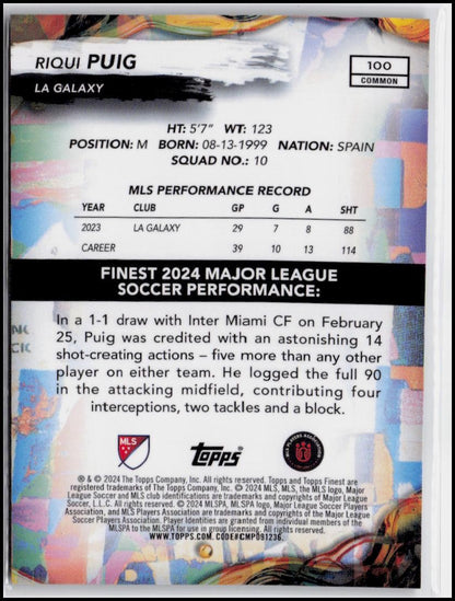 2024 Finest MLS #100 Riqui Puig