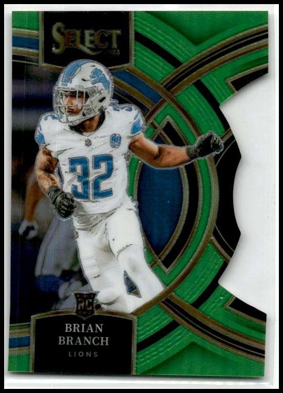 2023 Panini Select Neon Green Prizms Die Cuts #135 Brian Branch Lions
