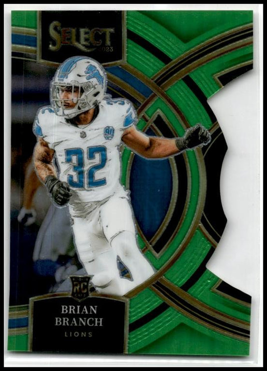 2023 Panini Select Neon Green Prizms Die Cuts #135 Brian Branch Lions