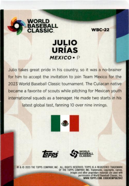 2023 Topps 2023 World Baseball Classic Stars Black #WBC-22 Julio Urias