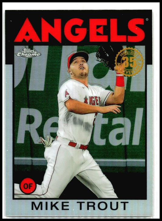 2021 Topps Chrome 1986 Topps Baseball 35th Anniversary #86BC-2 Mike Trout Angels