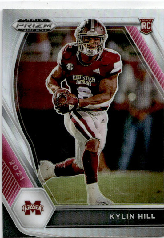 2021 Prizm Draft Picks Collegiate #118 Kylin Hill RC Mississippi State / Packers