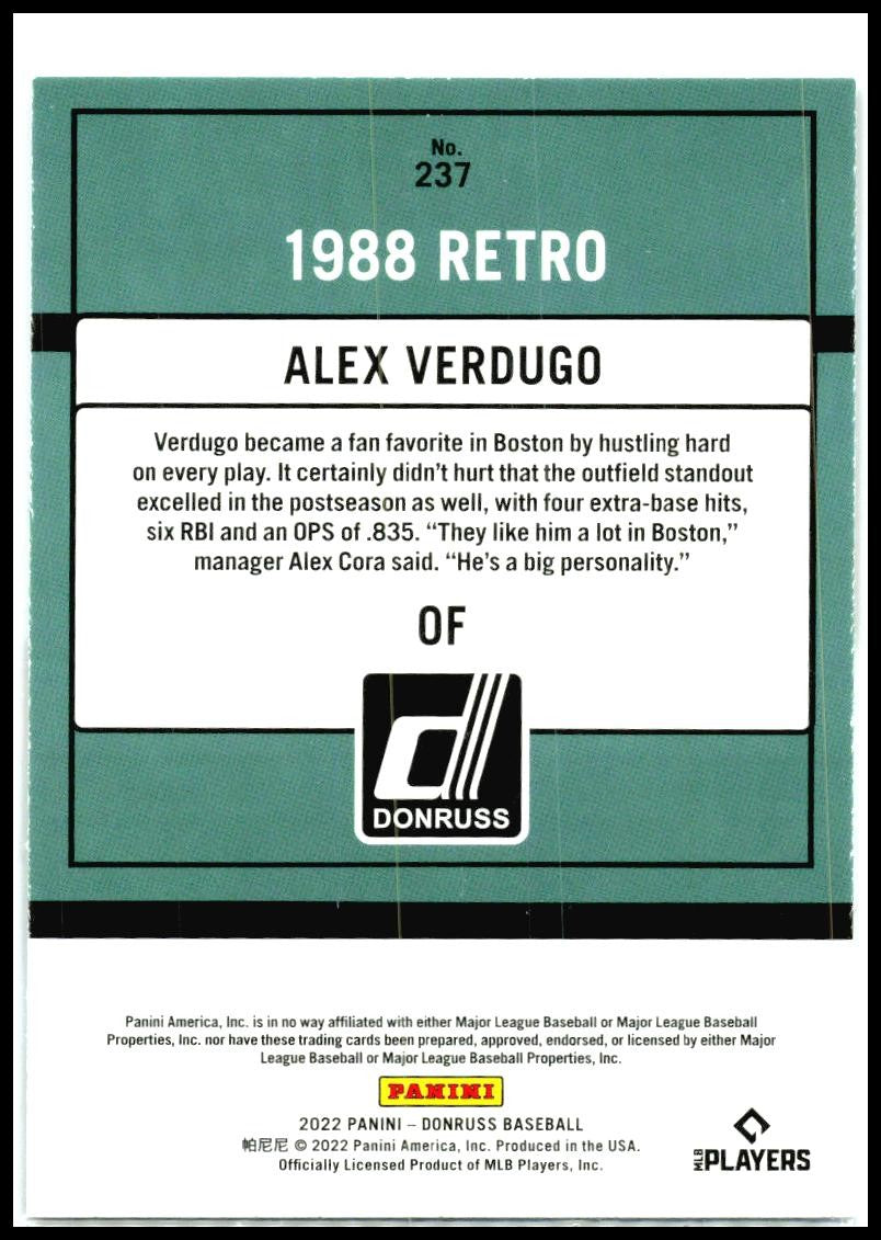 2021 Donruss 1988 Retro #237 Dugie