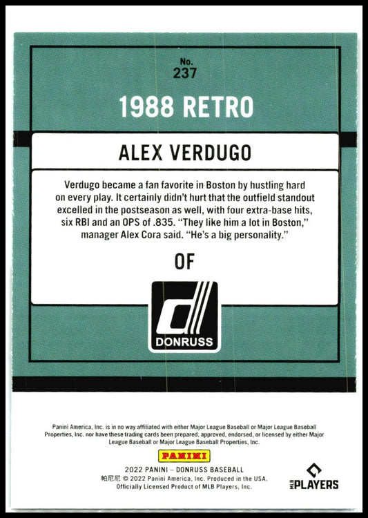 2021 Donruss 1988 Retro #237 Dugie