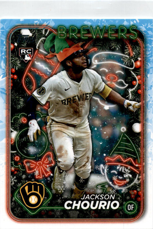 2024 Topps Holliday Elf Hat #H119 Jackson Chourio Milwaukee Brewers