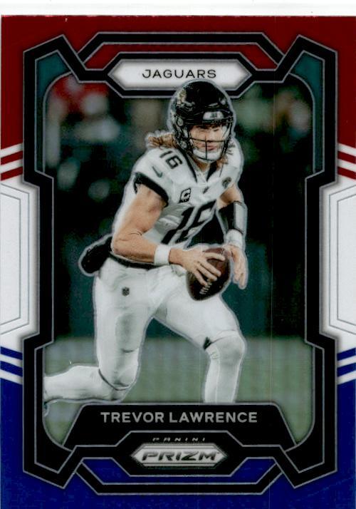 2023 Panini Prizm Red White and Blue #139 Trevor Lawrence Jacksonville Jaguars