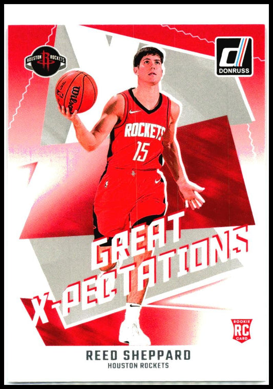 2024-25 Donruss Great X-Pectations #15 Reed Sheppard Houston Rockets