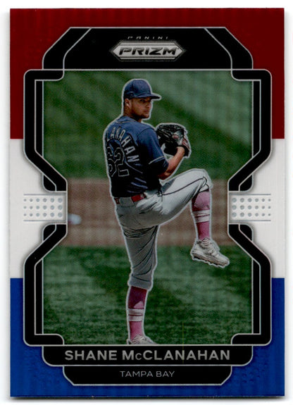 2022 Panini Prizm Red White Blue Shane McClanahan Tampa Bay Rays #44