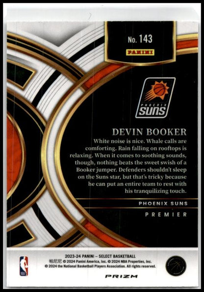 2023-24 Panini Select Silver Prizms #143 Devin Booker Phoenix Suns