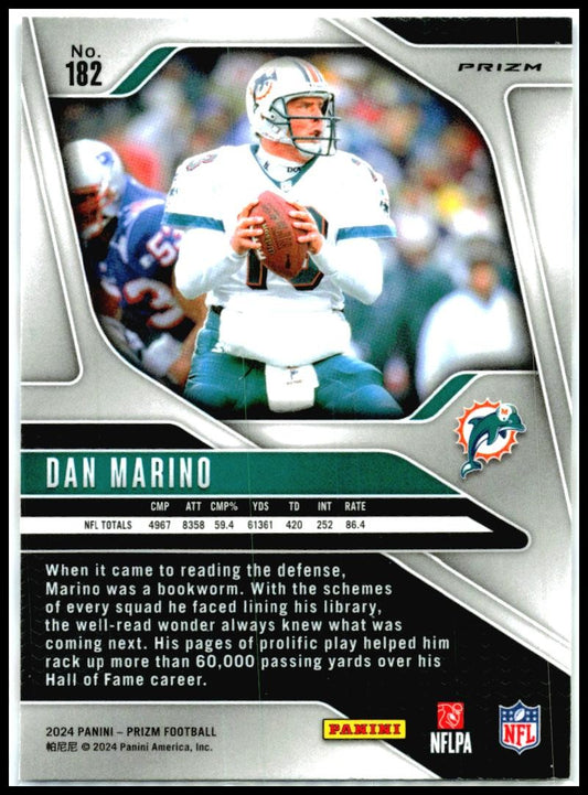 2024 Panini Prizm Red White and Blue #182 Dan Marino Miami Dolphins