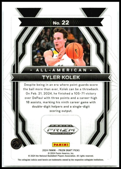 2024 Panini Prizm Draft Picks #22 Tyler Kolek Knicks