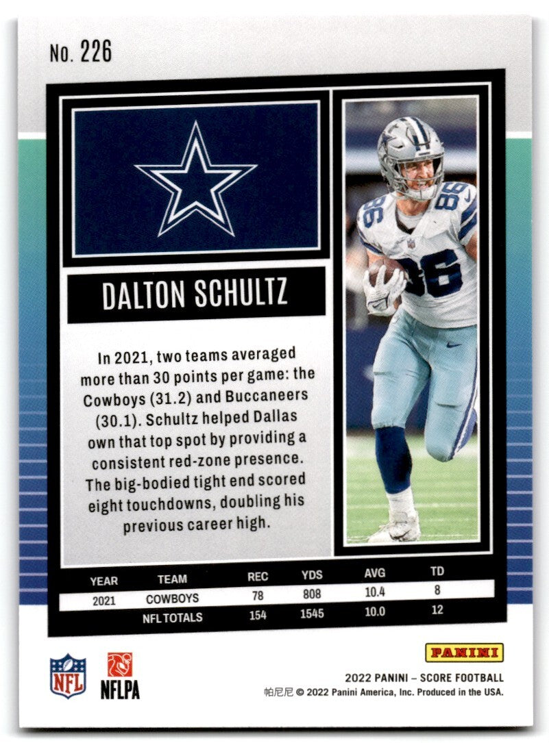 2022 Score Dalton Schultz Dallas Cowboys #226