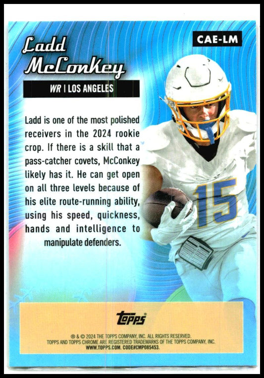 2024 Topps Chrome Chrome All-Etch #CAE-LM Ladd McConkey Los Angeles Rams