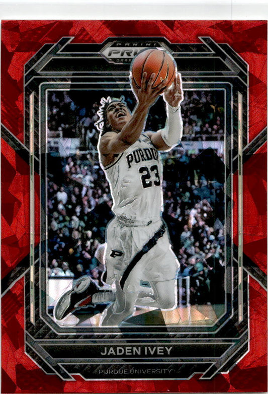 2023-24 Panini Prizm Draft Picks Red Ice #75 Jaden Ivey Detroit Pistons