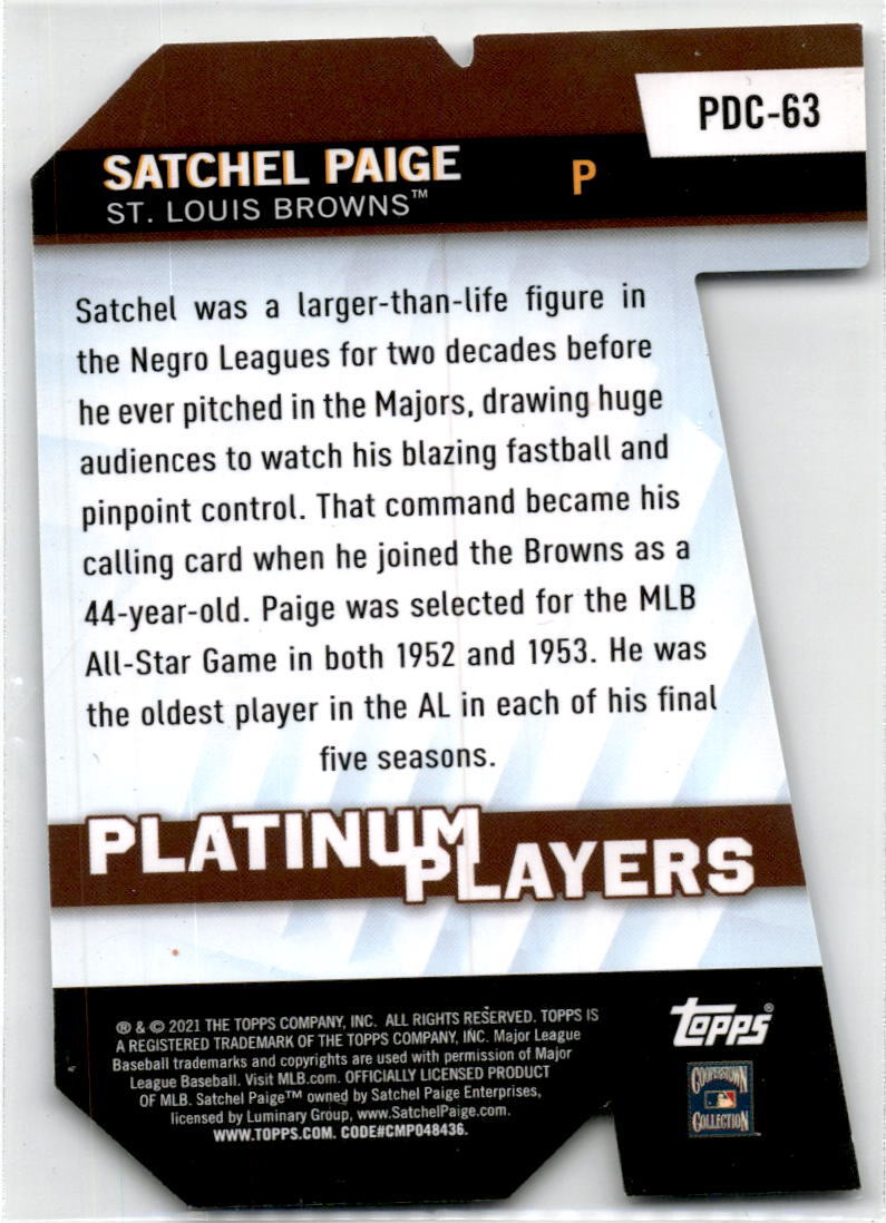 2021 Topps Update Die Cuts #PDC-63 Satchel Paige St. Louis Browns