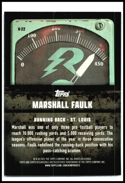 2024 Topps Resurgence Voltaic #V-22 Marshall Faulk St. Louis Rams