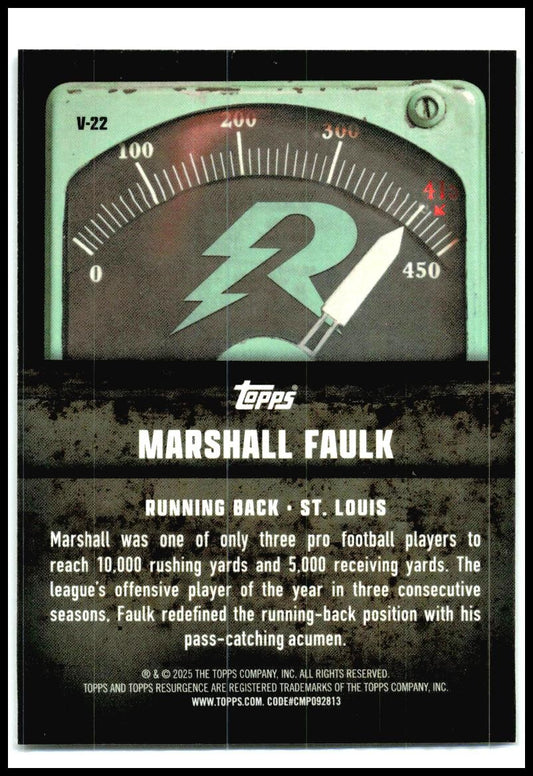 2024 Topps Resurgence Voltaic #V-22 Marshall Faulk St. Louis Rams