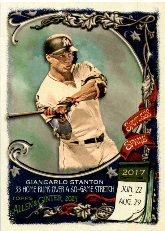 2023 Topps Allen & Ginter Spotless Spans #SS-36 Giancarlo Stanton Miami Marlins