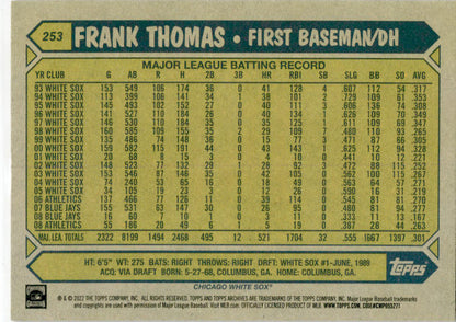 2022 Topps #T87-7 Frank Thomas Chicago White Sox