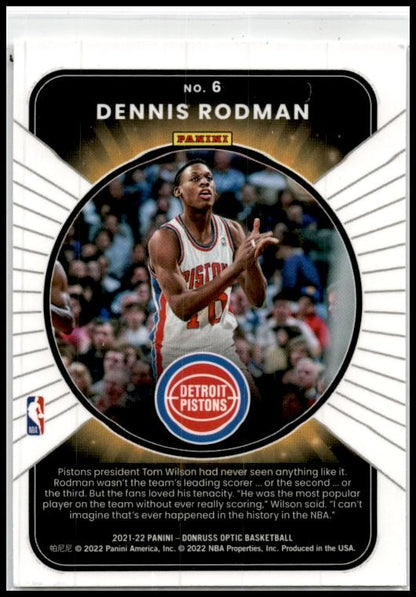 2021-22 Donruss Optic Winner Stays #6 Dennis Rodman Detroit Pistons