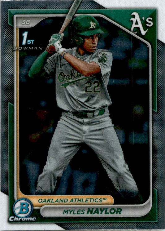 2024 Bowman #BCP-136 Myles Naylor Oakland Athletics