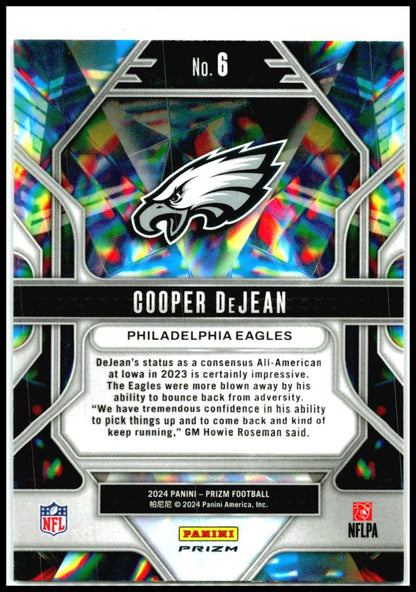 2024 Panini Prizm Prizmatic Green Ice Prizm #6 Cooper DeJean Philadelphia Eagles