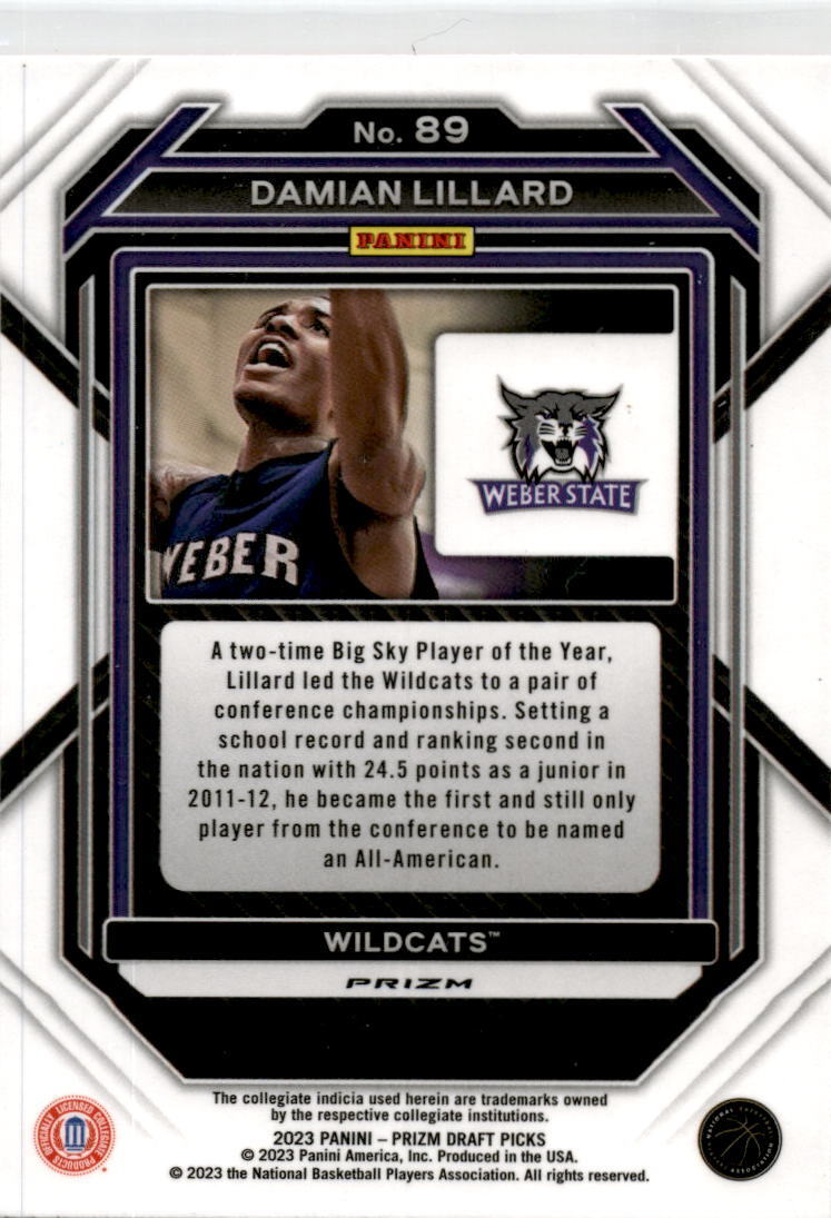 2023-24 Panini Prizm Draft Picks #89 Damian Lillard Milwaukee Bucks