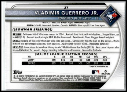 2025 Bowman Chrome Mojo #27 Vladimir Guerrero Jr. Toronto Blue Jays