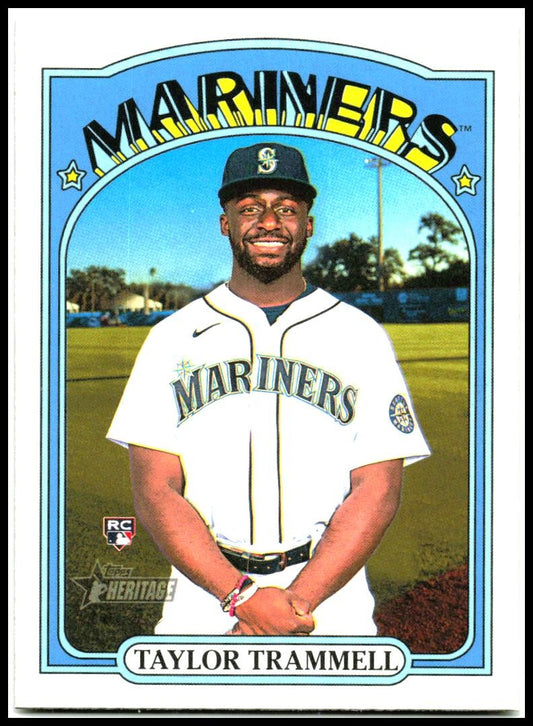 2021 Topps Heritage #678 Taylor Trammell Rookie Seattle Mariners