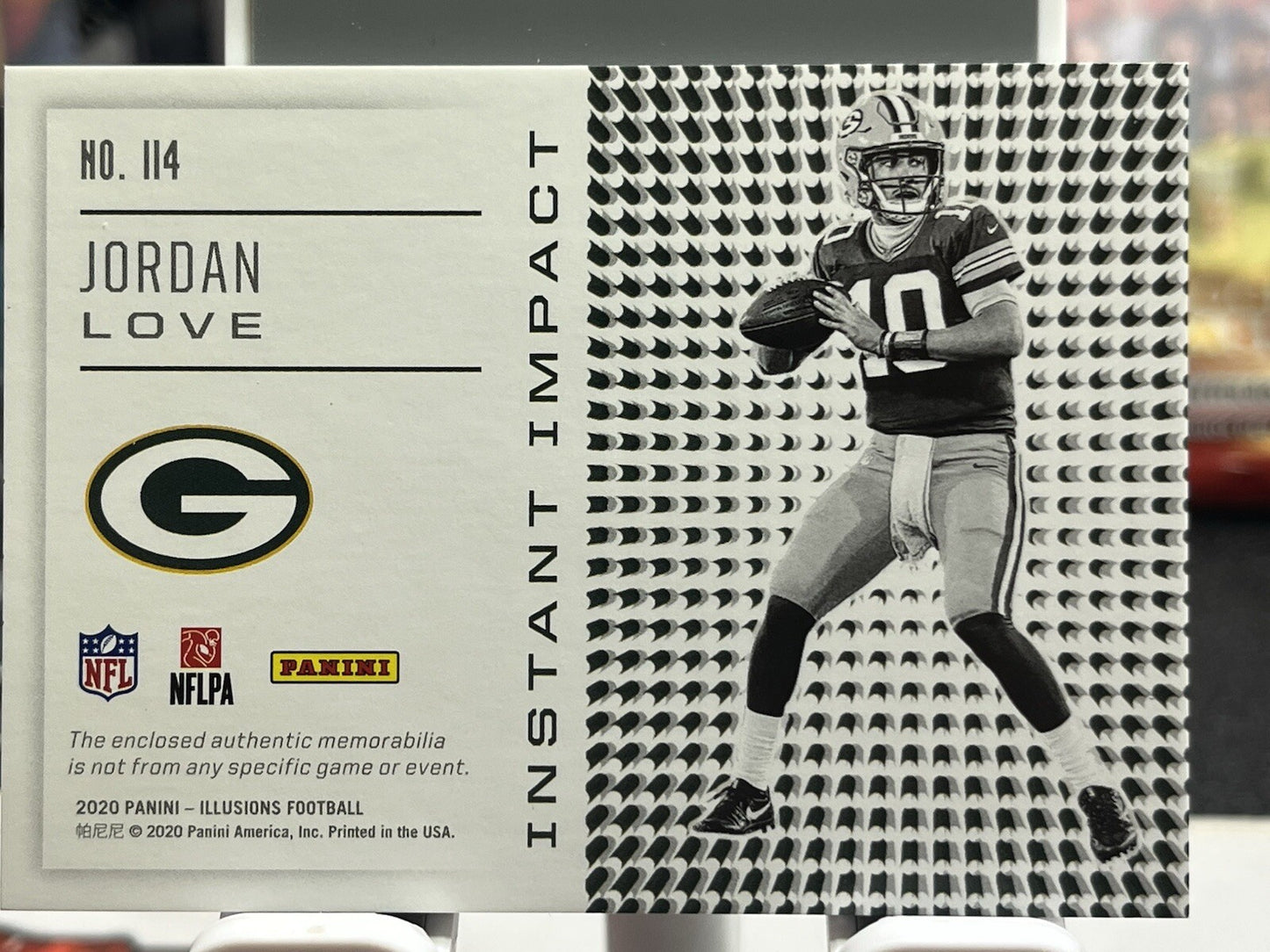 2020 Illusions Jordan Love Instant Impact 2 Color Patch /25 Green Bay Packers
