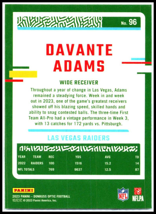 2023 Donruss Optic #96 Davante Adams Las Vegas Raiders
