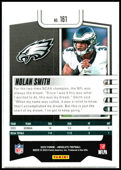 2023 Panini Absolute Retail #161 Nolan Smith Rookie Philadelphia Eagles