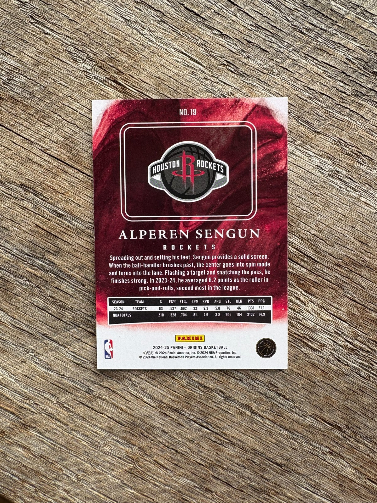 2024-25 Panini Origins #19 Alperen Sengun Pink /50 Houston Rockets